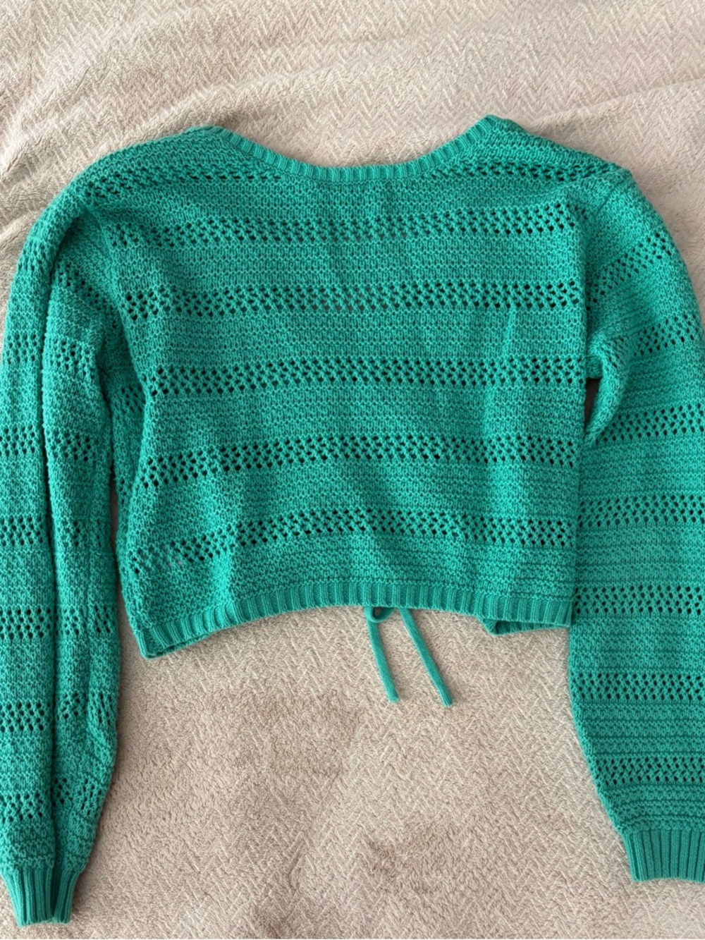 Hollister Bright Teal Crocheted Knit Top - Picture 3 of 3